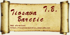 Tiosava Baretić vizit kartica